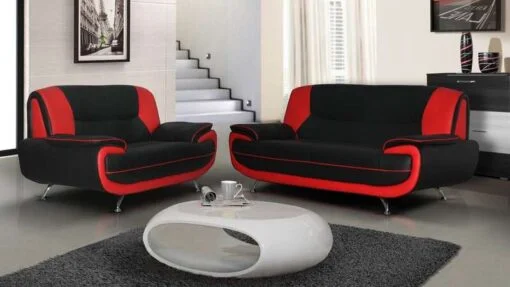Carol 3+2 BLACK&RED Carol 3 + 2 Sofa