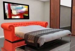 imperial sofa bed red soft PU Imperial Faux Leather Sofa Bed