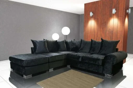 royal_black-right ROYAL CRUSHED VELVET CORNER SOFA